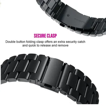 Cinta de Aço inoxidável para Samsung galaxy watch 3 41 45 SM-R850 840/Ativo 2 44 40mm Metal Pulseira para Xiaomi Haylou Solar LS05