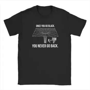 Ciência Tshirt Uma Vez Que Você Vá Preto Buraco Negro Equação T-Shirt Dos Homens Humor Engenheiro De Astronomia Física Algodão T-Shirts, Brindes Tops