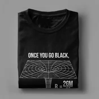 Ciência Tshirt Uma Vez Que Você Vá Preto Buraco Negro Equação T-Shirt Dos Homens Humor Engenheiro De Astronomia Física Algodão T-Shirts, Brindes Tops