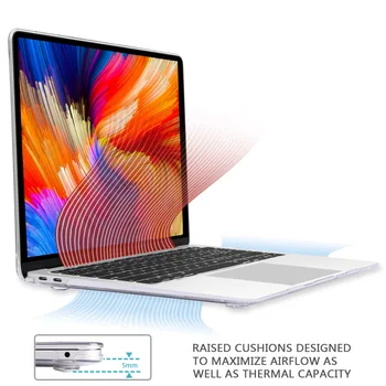 Claro plástico Rígido Shell Capa para MacBook Air 2020 A2337 A2179 Pro Retina 11 12 13 15 16 polegadas Touch bar A2141 A2338 A2289 Caso