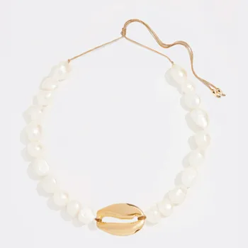 Classic Baroque Pearl Friendship Bracelet Gold-color Shells Bangle For Women Cowrie Adjustable Arm Accessories Boho Jewelry Gift