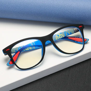 Clássico Luz Azul Bloqueio de Óculos de Homens Quadrado Preto Fosco óculos de Mulheres Anti blue Ray Lente Unissex, Jogo de Óculos
