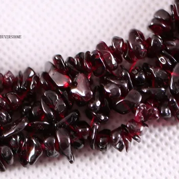 Colar De Tecer Chip Esferas Wrap Real Garnet Vermelho Presente Da Jóia De Pedra Natural Vertente Colar Para Mulheres De 18