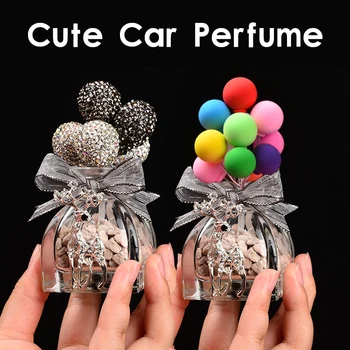 Colorido Diamante Balões Adorável Mini Carro De Decoração De Interiores De Ar Do Carro Perfume Veículo Dashboard Ornamento Feminino Meninas