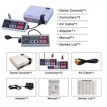 Construído-Em 620 Jogos de Mini TV Jogo de Console de 8 Bits Retro Clássico de Jogos Portátil Leitor de AV Saída de Vídeo Game Console do Brinquedo