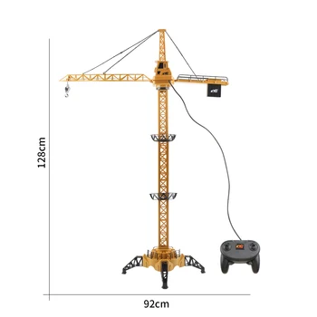 Controle remoto Escavadeira guindaste extensão de 128 cm 2,4 G 6 Canais de Guindaste de Torre RC Engenharia de Brinquedos Guindaste de Torre DIY de Brinquedos Para Crianças de Presente
