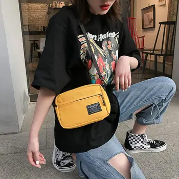 Coreia do sul adorável ins soft bag estudante Japonês Harajuku Bolsa de Ombro pequena fresco amarelo crossbody único saco de ombro
