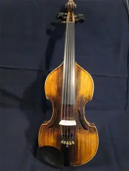 Cores preto 5 cordas 4/4 violino elétrico +Acústica do violino #8640