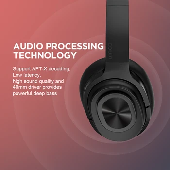 Cowin SE7MAX Cancelamento de Ruído Ativo fone de ouvido Bluetooth 5.0 fones de ouvido sem Fio com microfone Super hi-fi Fone de ouvido com Graves Profundos