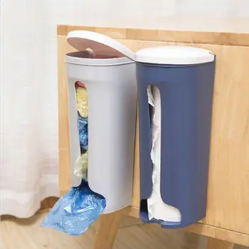 Cozinha Rack Organizador De Plástico Produto Garbags Para Saco De Carrinho De Lixo Saco De Lixo Cesta De Parede Pendurado De Armazenamento De Caixa De Caso Com Tampa