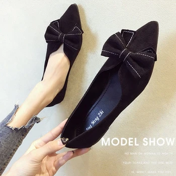 Cresfimix zapatos de mujer mulheres bonito pontiagudo dedo do pé preto flats senhora casual bege laço peso leve sapatos sapatos b5990