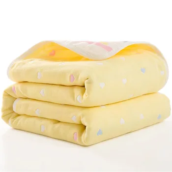 Crianças De Algodão, Um Cobertor De Bebê Musselina 6 Camadas De Espessura Swaddle Crianças E Recém-Nascidos Cobertura Cobertores De Recebimento De Roupa De Cama
