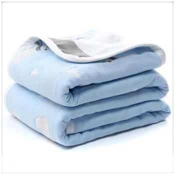 Crianças De Algodão, Um Cobertor De Bebê Musselina 6 Camadas De Espessura Swaddle Crianças E Recém-Nascidos Cobertura Cobertores De Recebimento De Roupa De Cama