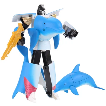 Crianças De Transformação De Vida Do Mar Robô Brinquedos Baleia Assassina Dolphin Grande Tubarão Branco Deformação Plástica Meninos Figura De Ação Brinquedos De Presente