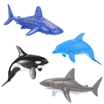 Crianças De Transformação De Vida Do Mar Robô Brinquedos Baleia Assassina Dolphin Grande Tubarão Branco Deformação Plástica Meninos Figura De Ação Brinquedos De Presente