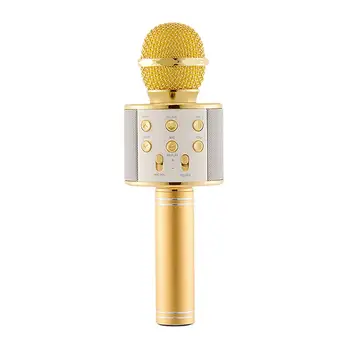Crianças de Karaoke Microfone de Brinquedo Bluetooth sem Fio de Microfone de Mão Portátil KTV Cantar Karaoke Dispositivo de Áudio Player