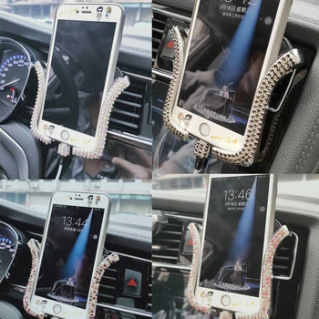 Cristal de Carro de Telefone do Suporte de Auto Suporte por Telefone com o Cabo USB Carregador de Carro Acessórios de decoração