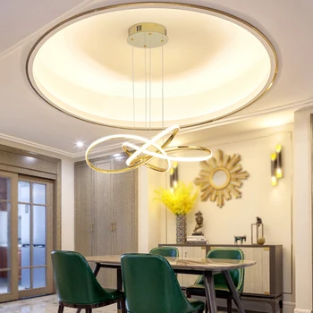 Cromo/Ouro Terminou Nórdicos LED Moderna e Lustres Para Cozinha sala de Jantar lustre pendente Hanging Lamp maison halat avize
