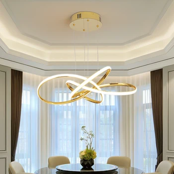 Cromo/Ouro Terminou Nórdicos LED Moderna e Lustres Para Cozinha sala de Jantar lustre pendente Hanging Lamp maison halat avize