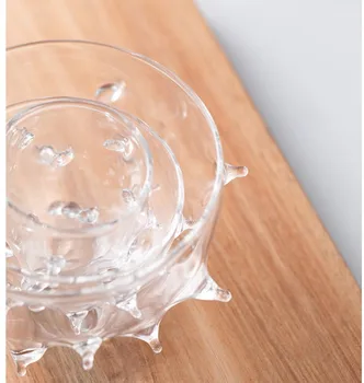 Culinária concepção artística pratos de vidro criativo mesa ouriço ouriço-do-mar tigela de vidro prato de sashimi
