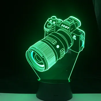 Câmera SLR Modelo 3D Lâmpada de Tabela Filhos de Decoração do Quarto Festival de Casa de Festa Atmosfera de Luz Led Smart Cores de Controle de Presente