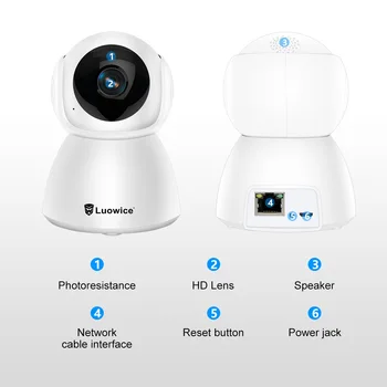 Câmera do IP de 1080P wi-Fi da Câmara Smart Visão Noturna de 2MP H. 265 Câmera do CCTV Monitor do Bebê de Segurança de Vigilância de Vídeo Videcam Câmara