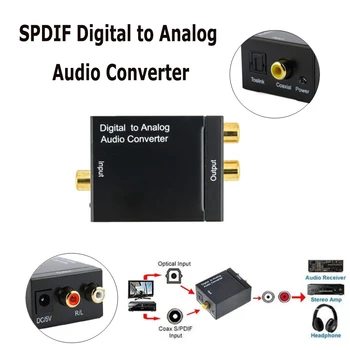 DAC Amplificador com Decodificador SPDIF Digital para Analógico Conversor de Áudio Toslink Sinal Coaxial para RCA R/L Decodificador de Áudio SPDIF ATV