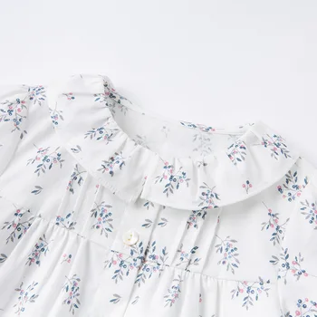 DBJ16970-1 dave bella moda primavera bebê meninas estampa camisas infantil criança tops crianças roupas de alta qualidade