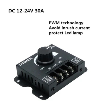 DC12V-24V LED Dimmer 30A 360W-720w de poupança de Brilho Ajustável da Lâmpada da Luz de Tira do Driver de LED de Cor Única Controlador de 5050 3528 Fita
