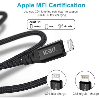 DEJI IFM cabo USB para o iphone 11 xr xs max ipad 2.4 carregador rápido 7 8 X data cabo se carregar USB cabo