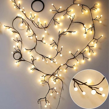 DIY Forma Flexível de 2,5 M 60LED Árvore de Vime ramos luz da corda led Exterior Luzes de Fadas Para a Festa de Natal, Decoração de Casamento