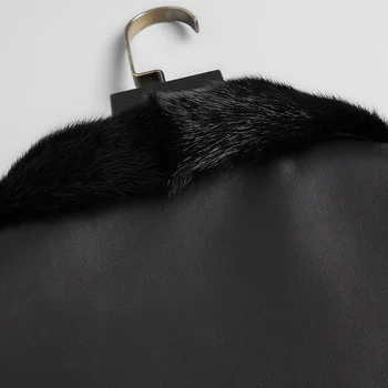 DK Promover o Novo Inverno Real de pele de Carneiro de Vison Casacos de Pele de Homens Quentes Casual Preto de Couro Genuíno Roupas de Pele Natural Outwear