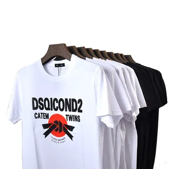 DSQ2 Marca Algodão Camisetas de Mangas Curtas, T-Shirts ÍCONE print t-shirt das mulheres casual de verão fresco t-shirt mulher manga curta Tshir