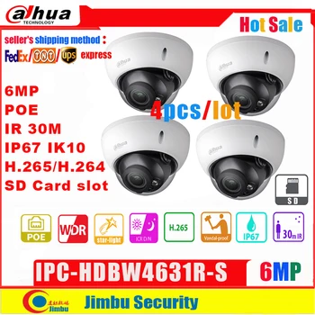 Dahua Câmera do IP de 6MP POE IPC-HDBW4631R-S de suporte SD slot IR30m IK10 IP67 câmera do cctv do inglês firmware e multi-languag de firmware
