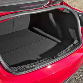 De Aço Inoxidável Tronco Protetor De Pára-Choque De Ajuste Para O Tesla Model 3 2017-2019 Carro Interna Pára-Choques Traseiro Placa De Protecção Tampa De Guarnição