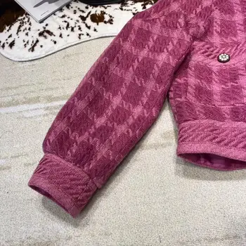 De Luxo De Alta Qualidade Tweed Fúcsia Rasberry Lã De Inverno Da Semana Da Moda De Paris Pista Coleção Designer 2020 Casaco, Jaquetas