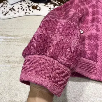 De Luxo De Alta Qualidade Tweed Fúcsia Rasberry Lã De Inverno Da Semana Da Moda De Paris Pista Coleção Designer 2020 Casaco, Jaquetas