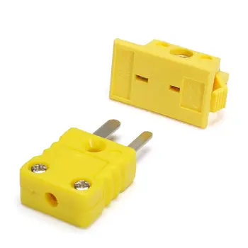 De Plástico amarelo Shell K-Tipo de Painel de Montagem de Termopares em miniatura Tomada e Plug Conector termopar sensor de plugues e tomadas