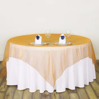 De alta Qualidade, Organza toalha de Mesa de Festa de Organza Pura Toalha de mesa para Casamentos de Dia dos Namorados Restaurante do Hotel Tabela Sobreposições