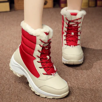 De alta-top de Inverno de Peles de Escalada, Caminhadas Botas de Mulheres de Grande Tamanho Respirável Quente Sapatos de Trekking Senhoras Exterior de Couro, Ankle Boots 2020