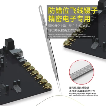 De aço inoxidável pinça profissional ferramenta de manutenção de borda precisão de impressão digital pinças Apple placa principal do fio de cobre de pinças