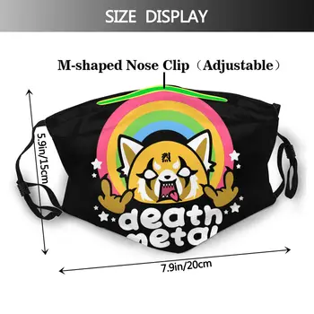 Death Metal Aggretsuko Retsuko Reutilizáveis Rosto com uma Máscara à prova de Poeira Tampa de Proteção Respirador Abafar Máscara com Filtros