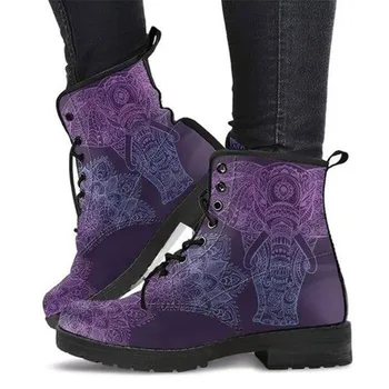 Demonia Goth Plataforma Botas femininas Moda Casual Outono Inverno Sapatos Femininos Artesanais de Impressão de Venda Novo Senhoras Botas de Tornozelo