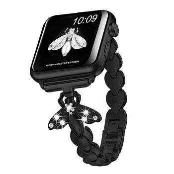 Diamante do cristal de rocha da Cinta de Aço Inoxidável Para a Apple Assistir 6 SE a Banda de 44mm 40mm iWatch Série 5 4 Watchbands Para Applewatch 3