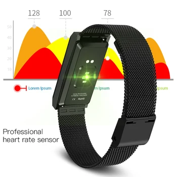 Dispositivos portáteis de fitness bracelete/tracker medição da pressão arterial de banda inteligente gps/ip68 24 horas monitor de frequência cardíaca dinâmica de INTERFACE do usuário