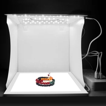 Dobrável Estúdio de Fotografia Caixa Lightbox Fotografia Softbox Caixa de Luz de Estúdio de filmagens Tenda Photobox com 2 Painéis de LED 6 panos de Fundo