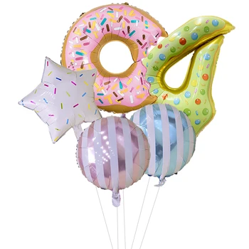 Donut Balão de Bebê, Festa de Aniversário, Decoração de 32polegadas Dount Número de Balão Inflável Balão de Aniversário de Bebê suprimentos Suprimentos
