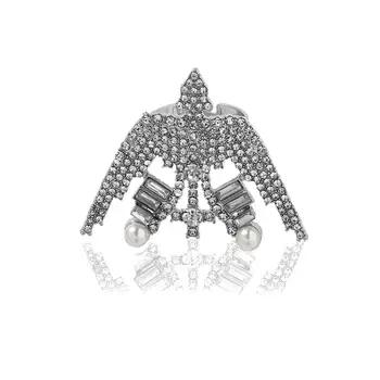Dvacaman 2020 Novo Design Charme Único Cristal de Águia Anéis para as Mulheres do Vintage cz Simulado de Pérola, Strass Anel de Jóias Acessório