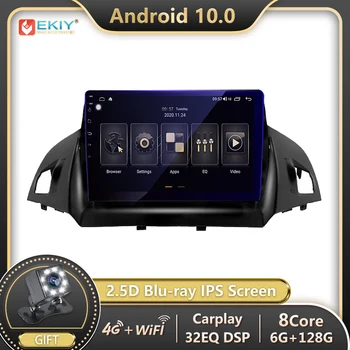 EKIY 4G LTE IPS DSP Android de 10 6G+128G Autoradio Para o Ford Kuga 2013-2017 auto-Rádio Multimédia Player de Vídeo Não 2Din de DVD Unidade de Cabeça