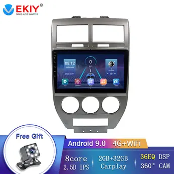 EKIY Núcleo 8 auto-Rádio Multimédia Player de Vídeo de Navegação GPS Para o Jeep Compass 2007 2008 2009 Android 9.0 Estéreo DVD BT 4G WIFI